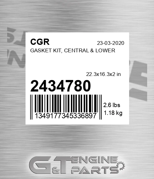 2434780 CGR Gasket Kit, Central & Lower