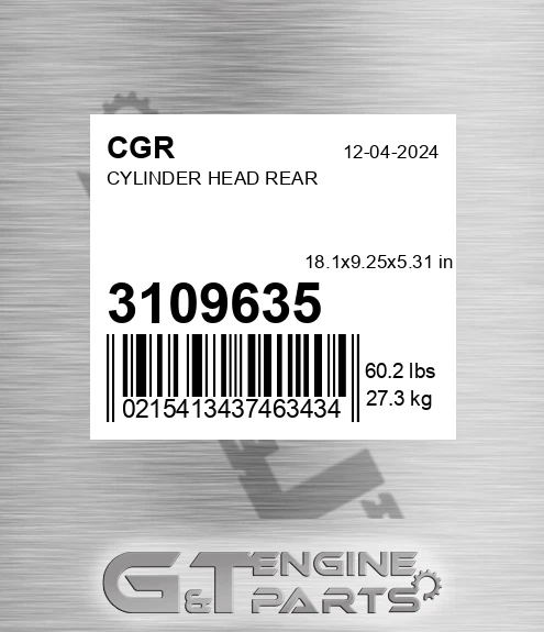 3109635 Cylinder Head Rear