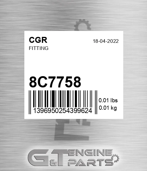 8C7758 Fitting for CGR