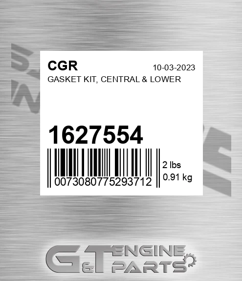 1627554 Gasket Kit, Central & Lower