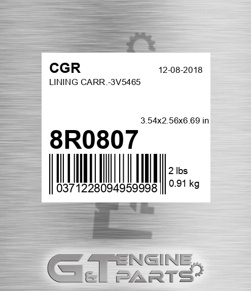 8R0807 Lining Carr.-3v5465