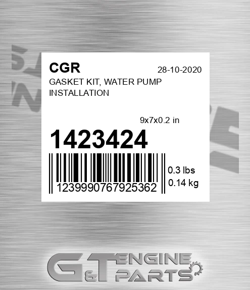 1423424 CGR Gasket Kit, Water Pump Installation