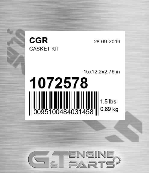 1072578 CGR Gasket Kit