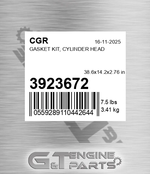 3923672 Gasket Kit, Cylinder Head