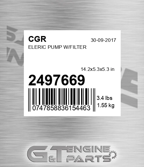 2497669 CGR Eleric Pump W/filter