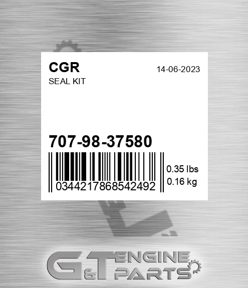 707-98-37580 Seal Kit for CGR