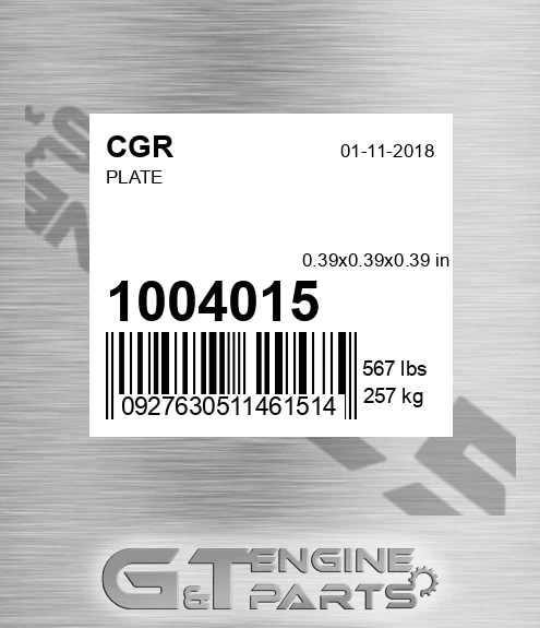 1004015 CGR Plate