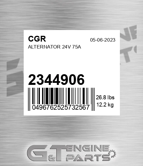 2344906 Alternator 24v 75a