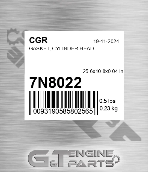 7N8022 CGR Gasket, Cylinder Head