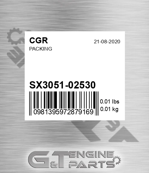 SX3051-02530 Packing for CGR