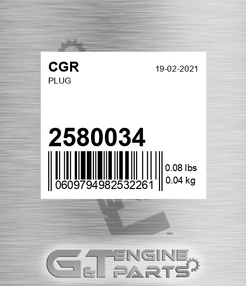 2580034 Plug for CGR