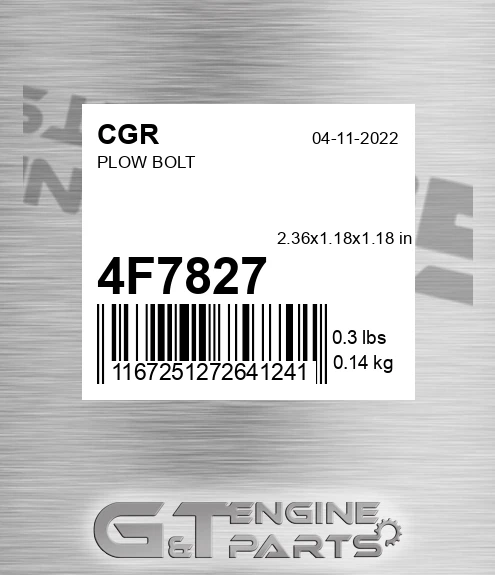 4F7827 Plow Bolt
