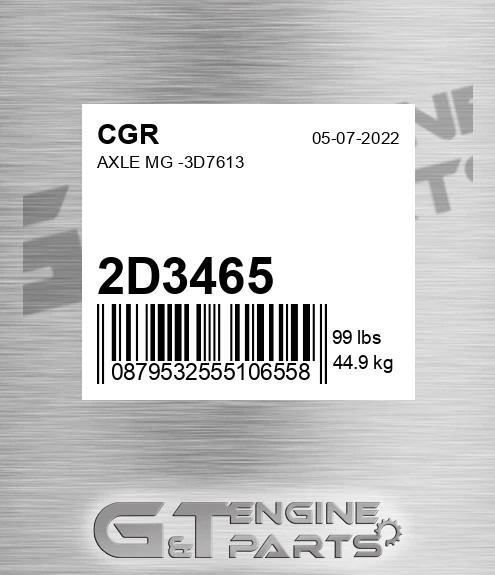 2D3465 Axle Mg -3d7613