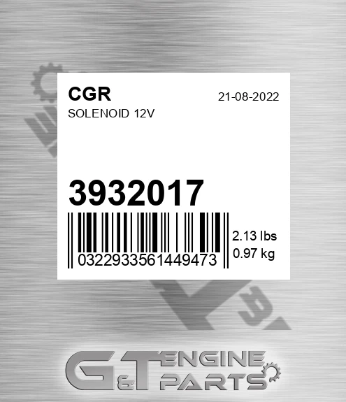 3932017 Solenoid 12v