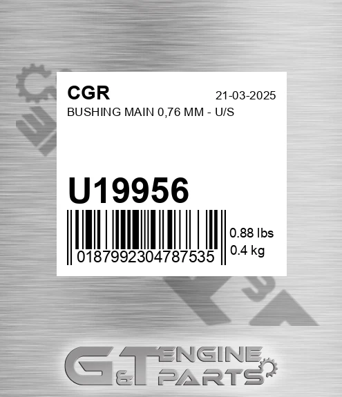 U19956 Bushing Main 0,76 Mm - U/s