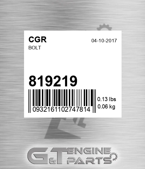 819219 CGR Bolt