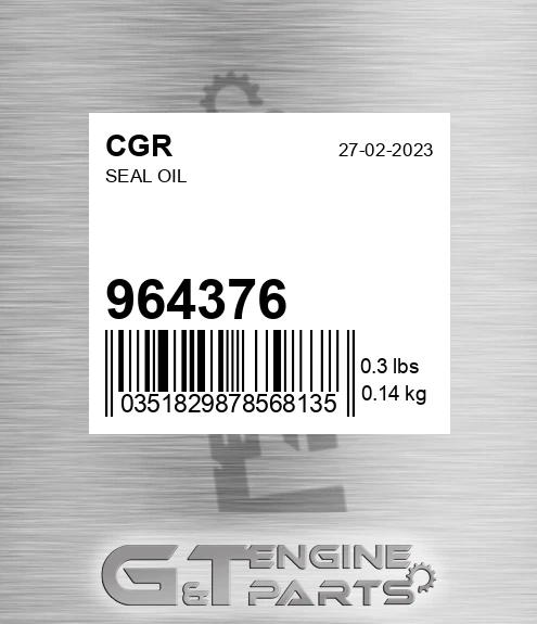 964376 Seal Oil