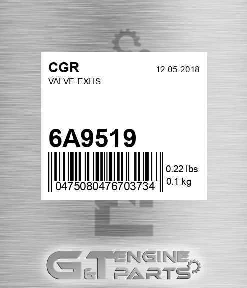 6A9519 CGR Valve-exhs