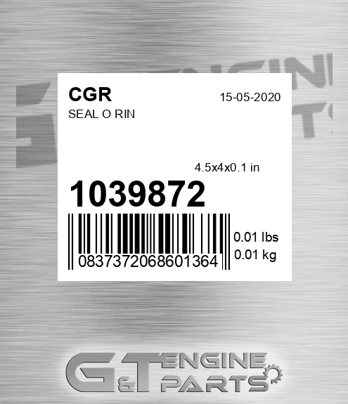 1039872 Seal O Rin for CGR