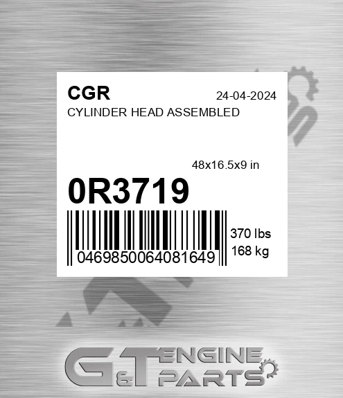 0R3719 Cylinder Head Assembled for CGR