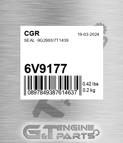6V9177 CGR Seal -9g2993/7t1439