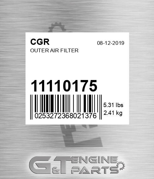 11110175 Outer Air Filter
