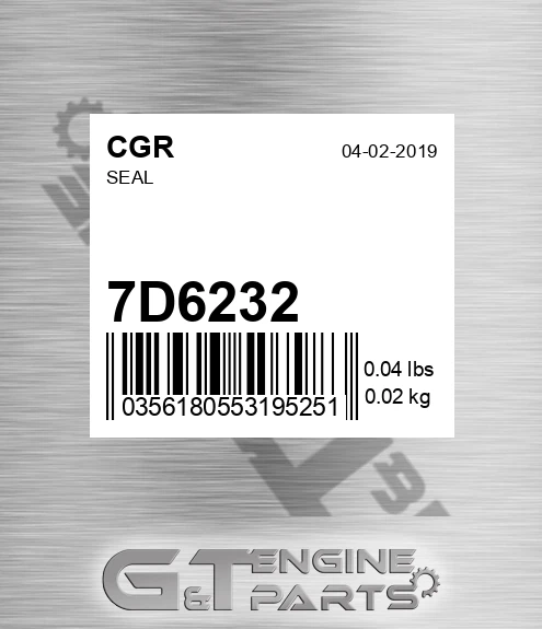 7D6232 CGR Seal