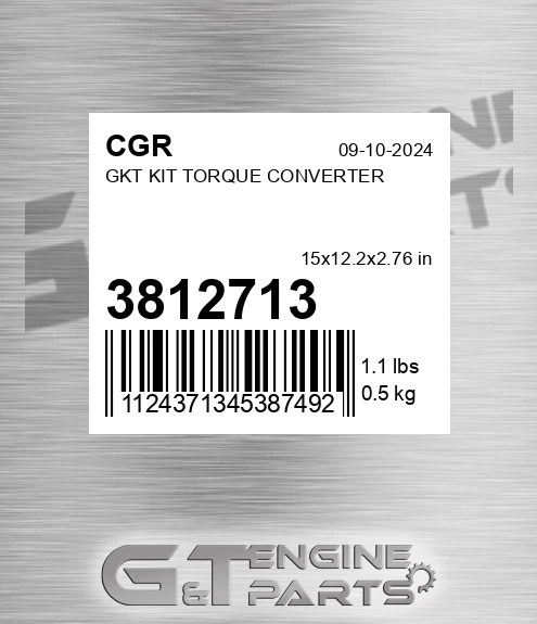 3812713 CGR Gkt Kit Torque Converter