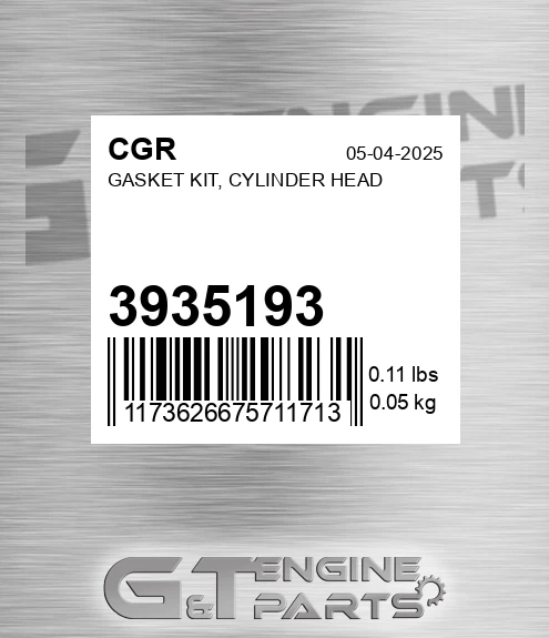 3935193 Gasket Kit, Cylinder Head