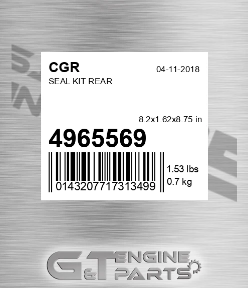 4965569 Seal Kit Rear