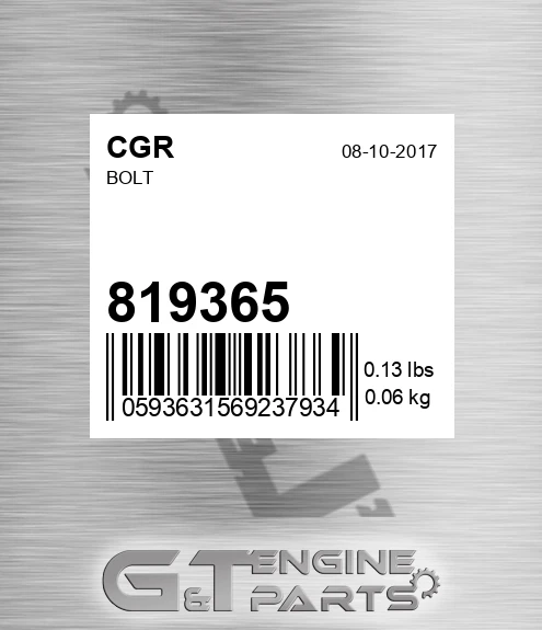 819365 CGR Bolt