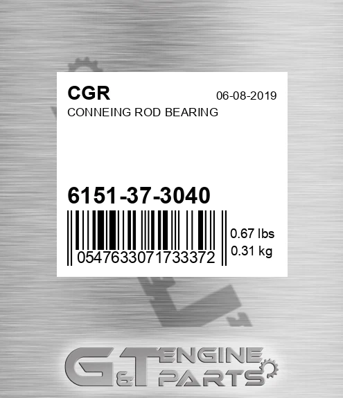 6151-37-3040 Conneing Rod Bearing for CGR