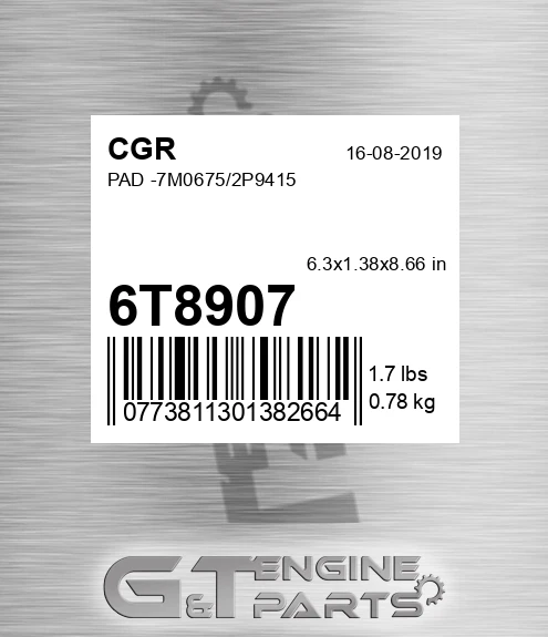 6T8907 CGR Pad -7m0675/2p9415