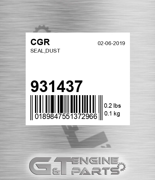 931437 CGR Seal,dust