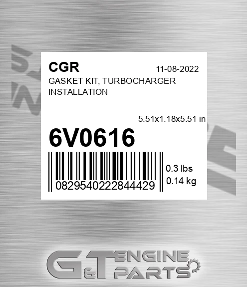 6V0616 Gasket Kit, Turbocharger Installation for CGR