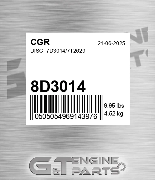 8D3014 CGR Disc -7d3014/7t2629
