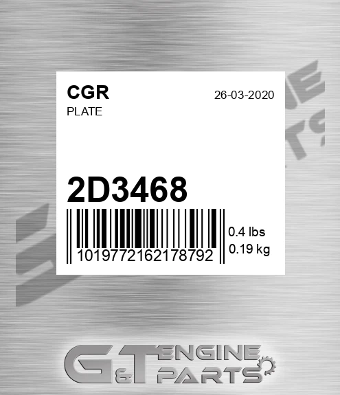 2D3468 Plate