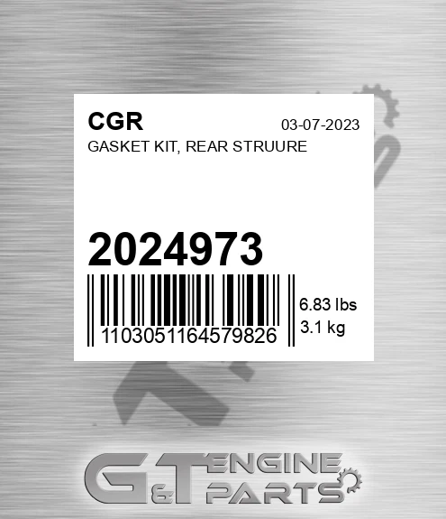 2024973 CGR Gasket Kit, Rear Struure