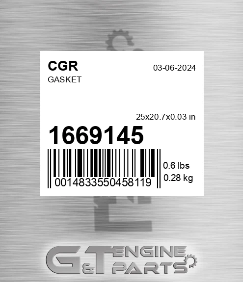 1669145 Gasket