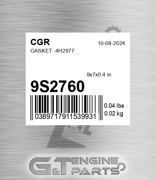 9S2760 CGR Gasket -4h2977