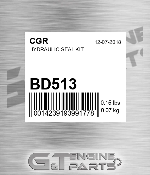 BD513 CGR Hydraulic Seal Kit