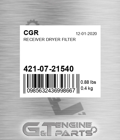 421-07-21540 Receiver Dryer Filter for CGR