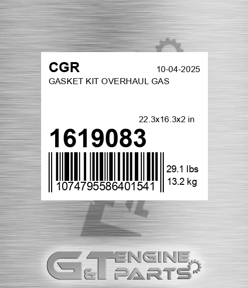 1619083 CGR Gasket Kit Overhaul Gas