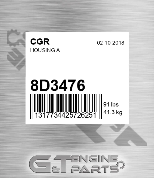 8D3476 CGR Housing A.