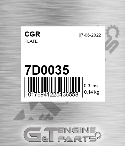 7D0035 Plate