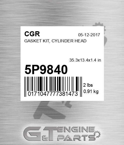 5P9840 Gasket Kit, Cylinder Head