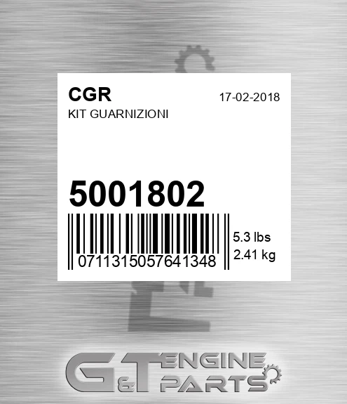 5001802 CGR Kit Guarnizioni