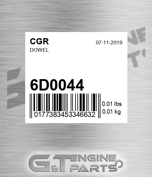 6D0044 Dowel