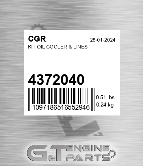 4372040 Kit Oil Cooler & Lines