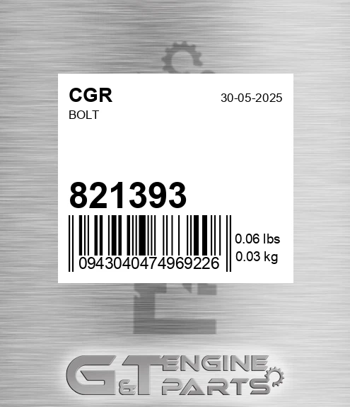 821393 Bolt